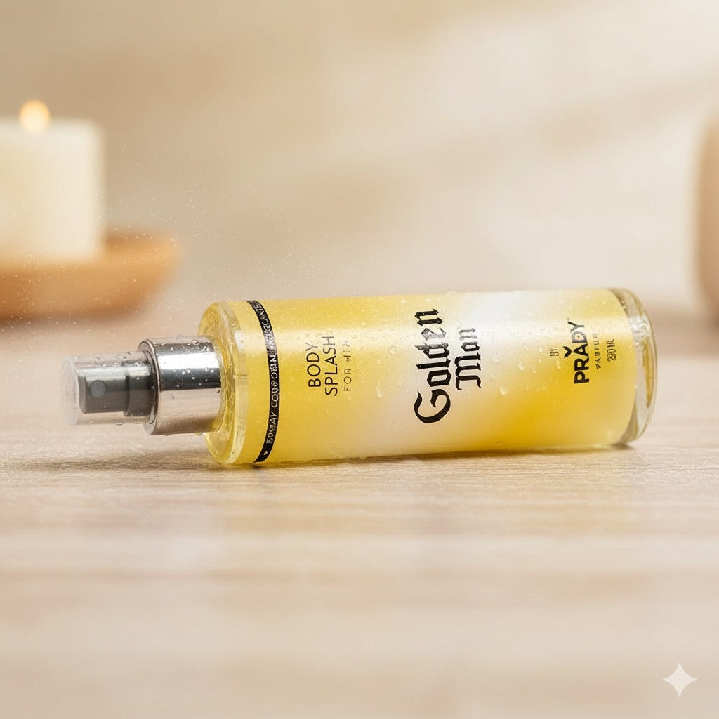 Brume corps et cheveux 250ml – Golden Man – parfum masculin intense et élégant longue tenue