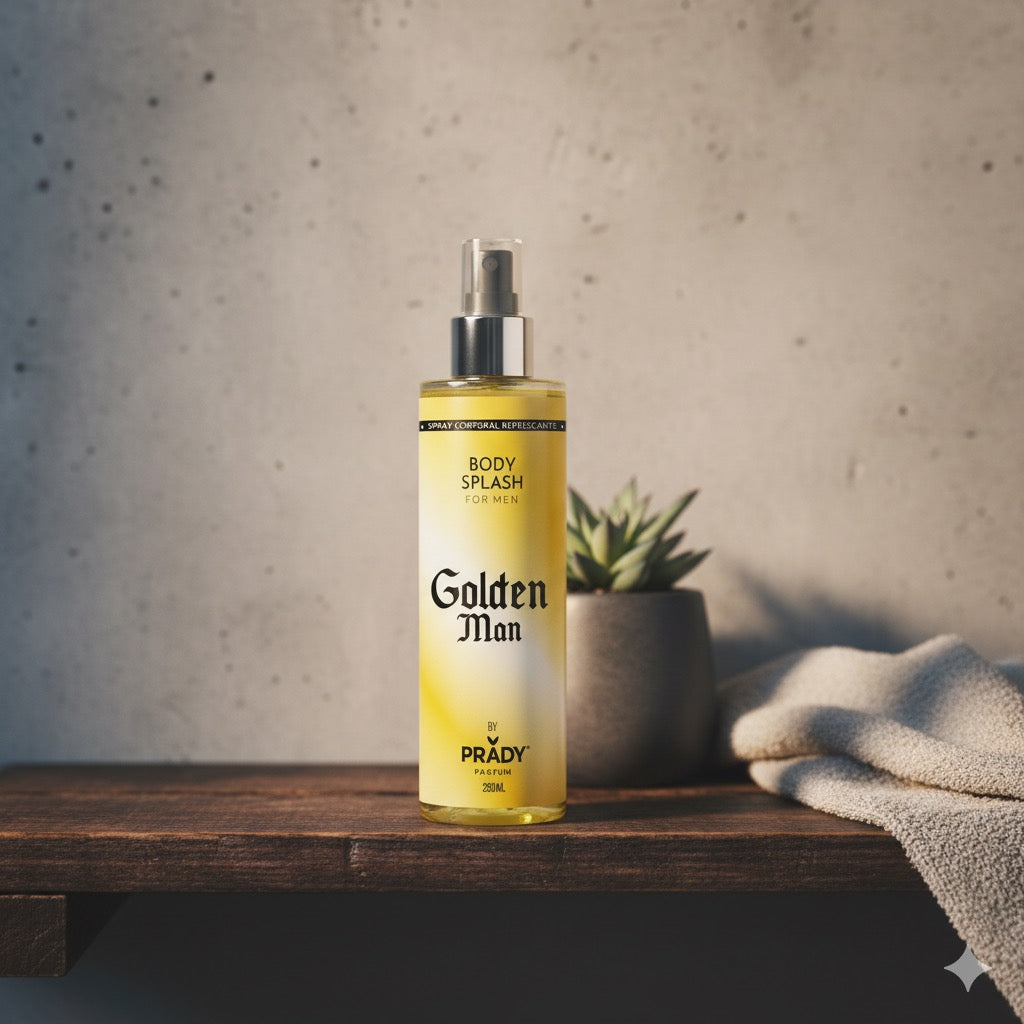 Brume corps et cheveux 250ml – Golden Man – parfum masculin intense et élégant longue tenue